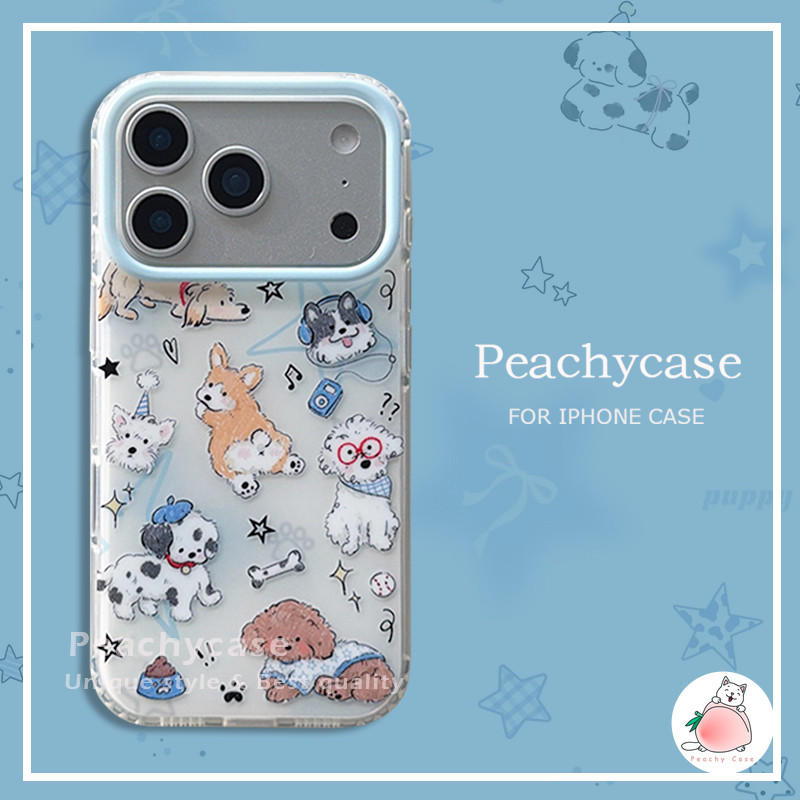 Kawaii Stars Puppy IMD โทรศัพท์มือถือสําหรับ iPhone 17 16 15 14 Pro Max 13 16promax จี้สุนัข Anti-Scratch Hard PC โทรศัพท์มือถือปกหลัง