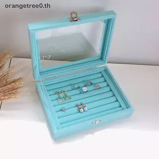 หรือกํามะหยี่แหวนกล่องเครื่องประดับแสดงกรณีการจัดเก็บออแกไนเซอร์แหวนต่างหูกล่องฝุ่นใสพลิกฝากล่องเครื่องประดับ เอ่อ