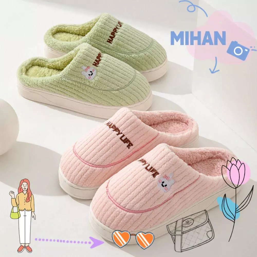 มิฮัน รองเท้าแตะผ้าฝ้าย สำหรับภายในบ้าน นุ่มสบาย ลายแฟชั่น