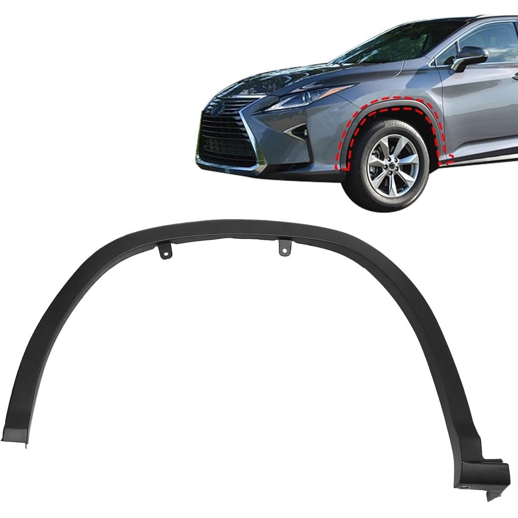 ด้านข้างคนขับด้านหน้า, Fender Trim Molding, Fit สําหรับ Lexus RX350 RX450h 2016-2019 3.5L V6, เปลี่ย