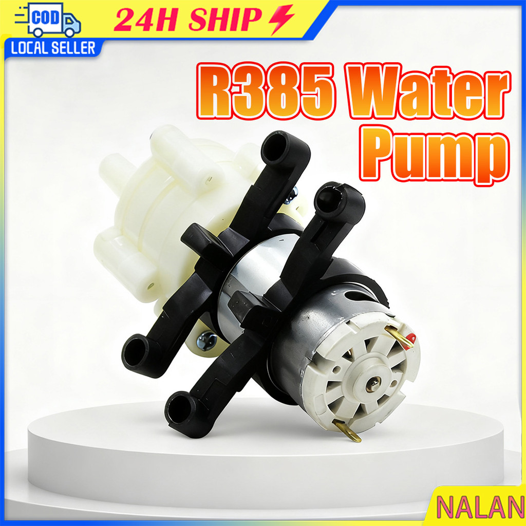 ร้านอยู่กทม.12V ปั๊มน้ำขนาดเล็กR385 ปั๊มไดอะแฟรม เสียงเงียบ อุปกรณ์บำบัดน้ำสำหรับบ่อปลา และดื่มชา ใช้งานง่าย