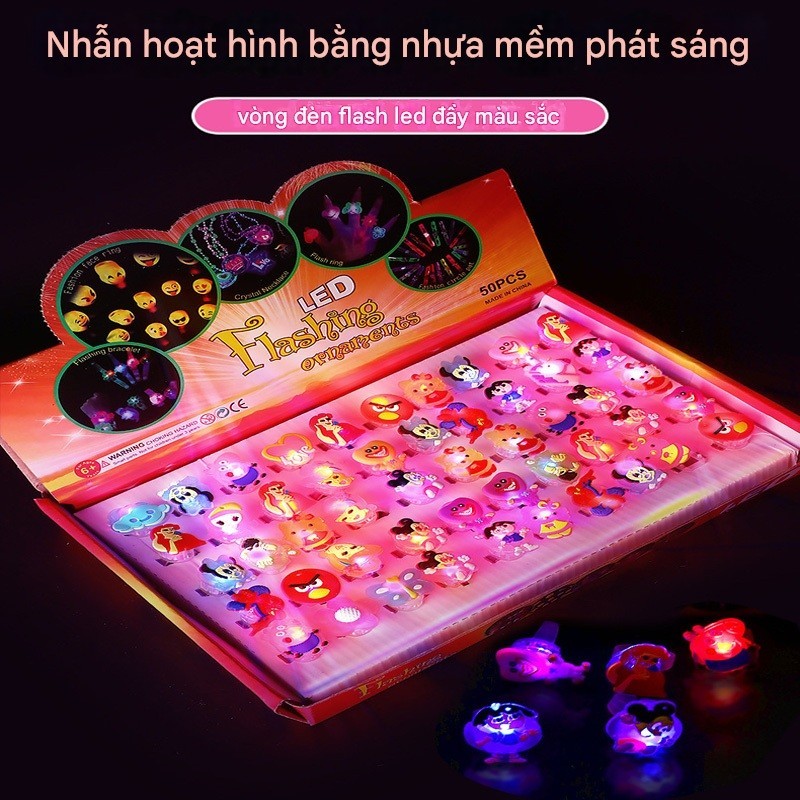 แหวนเรืองแสงพร้อมไฟ Led สีเข้มหลากสีสําหรับเด็ก-NA888