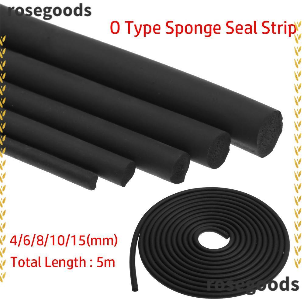 Rosegoods1 5M Car Door Edge Protector โฟมยางยืดหยุ่น O Shape ทนความร้อน Weatherstrip