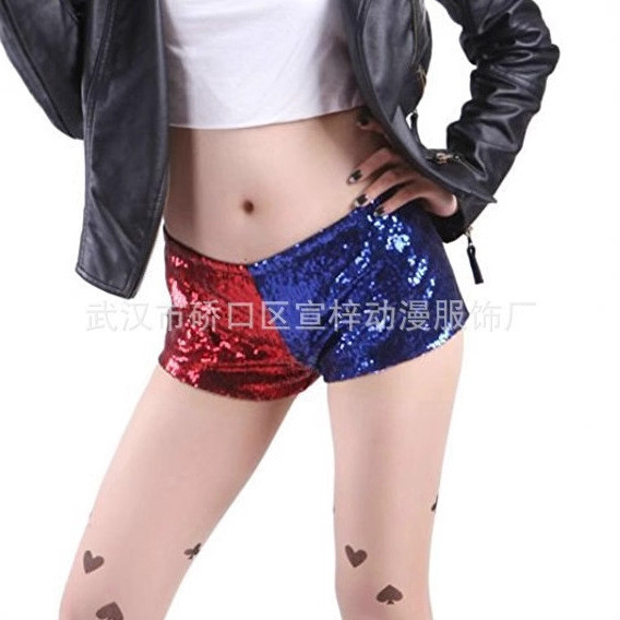 ฆ่าตัวตาย Harley Quinn sucide squad Harley Quinn เลื่อมกางเกงขาสั้น cos ชุดพร้อมสต็อก