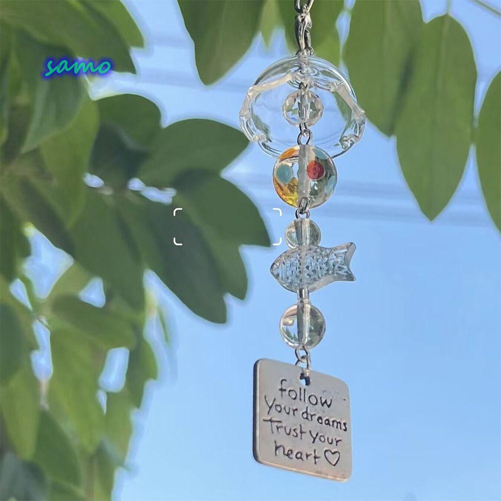 พวงกุญแจมะนาว SAMO, Wind Chimes Green Lemon Persimmon พวงกุญแจ, การออกแบบลูกปัดน่ารัก Charm จี้ Char