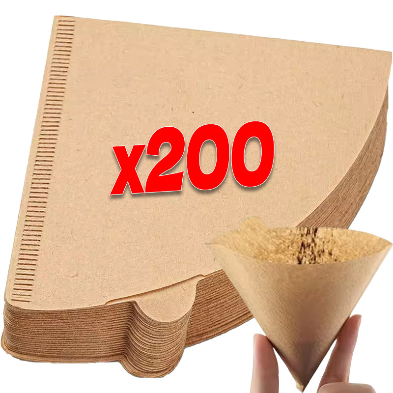50/100/200ชิ้น กระดาษกรองกาแฟแบบใช้แล้วทิ้ง-ที่ใช้ในครัวเรือนกรวยกรองกาแฟ