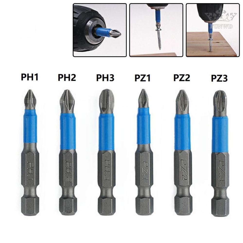 Anti Slip Electric 50mm Screwdriver Bit Set PH1PH2PH3PZ1PZ2PZ3 Non slip
