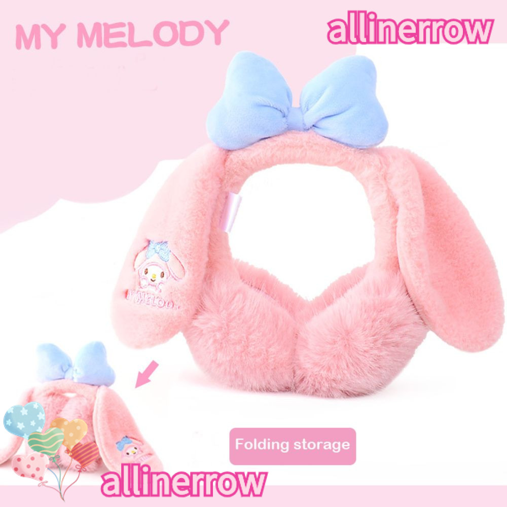 หูฟังแบบพองอินเทรนด์ Anime สไตล์ Sanrio พร้อมการออกแบบที่อบอุ่นและน่ารัก เหมาะสำหรับเด็กในฤดูหนาว