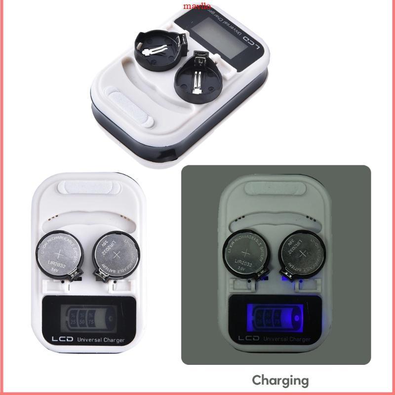 MAVLO 3 6V ปุ่ม Charger Rechargeing สําหรับ LIR2016 2025 2032 ML2016 2025 ML2032