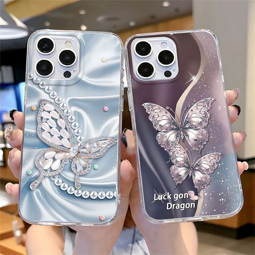 SAMSUNG Blueซาตินผีเสื้อIMDสําหรับSamsung A17 A07 A56 A36 A16 A06 A55 A35 A54 A05S A05 A15 A14 A13 A