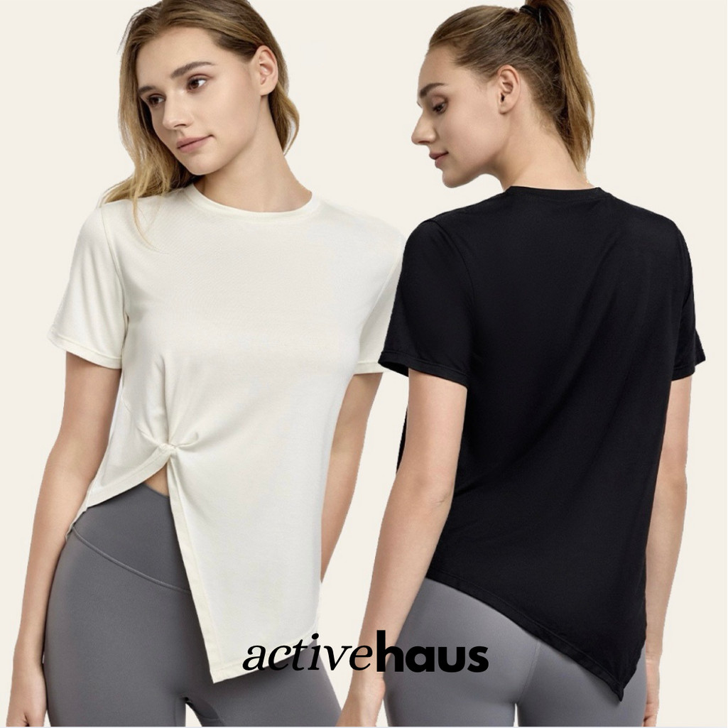 Alessia กีฬาฤดูร้อน Basic U คอ Breathable ผู้หญิงกีฬาเสื้อยืดโยคะฟิตเนสพิลาทิสวิ่ง Padel เทนนิส Pick