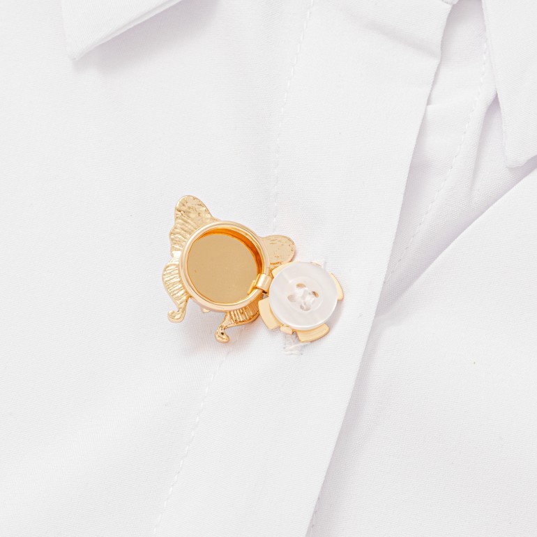 ผีเสื้อ Push Type Rhinestone ปุ่มผู้หญิงคอปุ่ม Cufflinks ตกแต่งกล่อง Epaulette ชุดปุ่ม XK1110