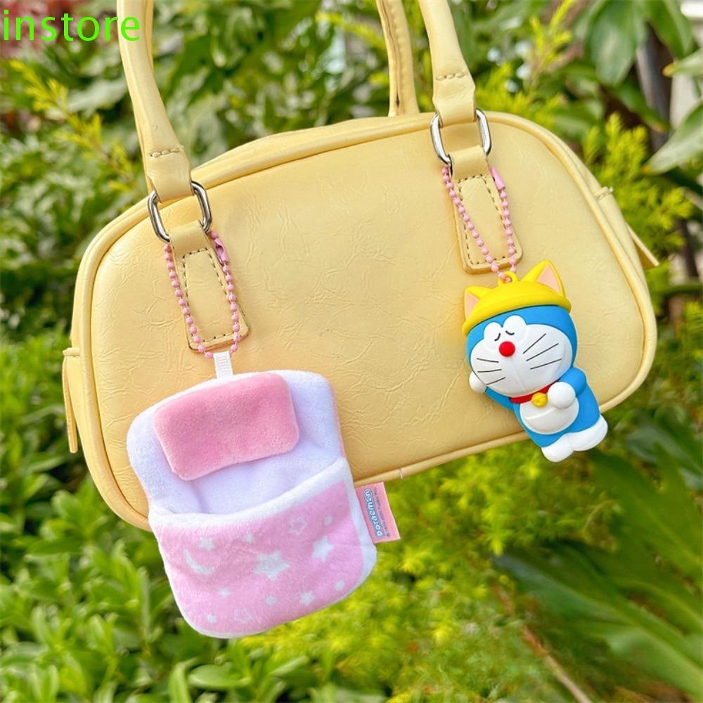 INSTORE Sleeping Doraemon พวงกุญแจ, อะนิเมะ Kawaii Good Night Doraemon พวงกุญแจ, ตลกสร้างสรรค์ของเล่