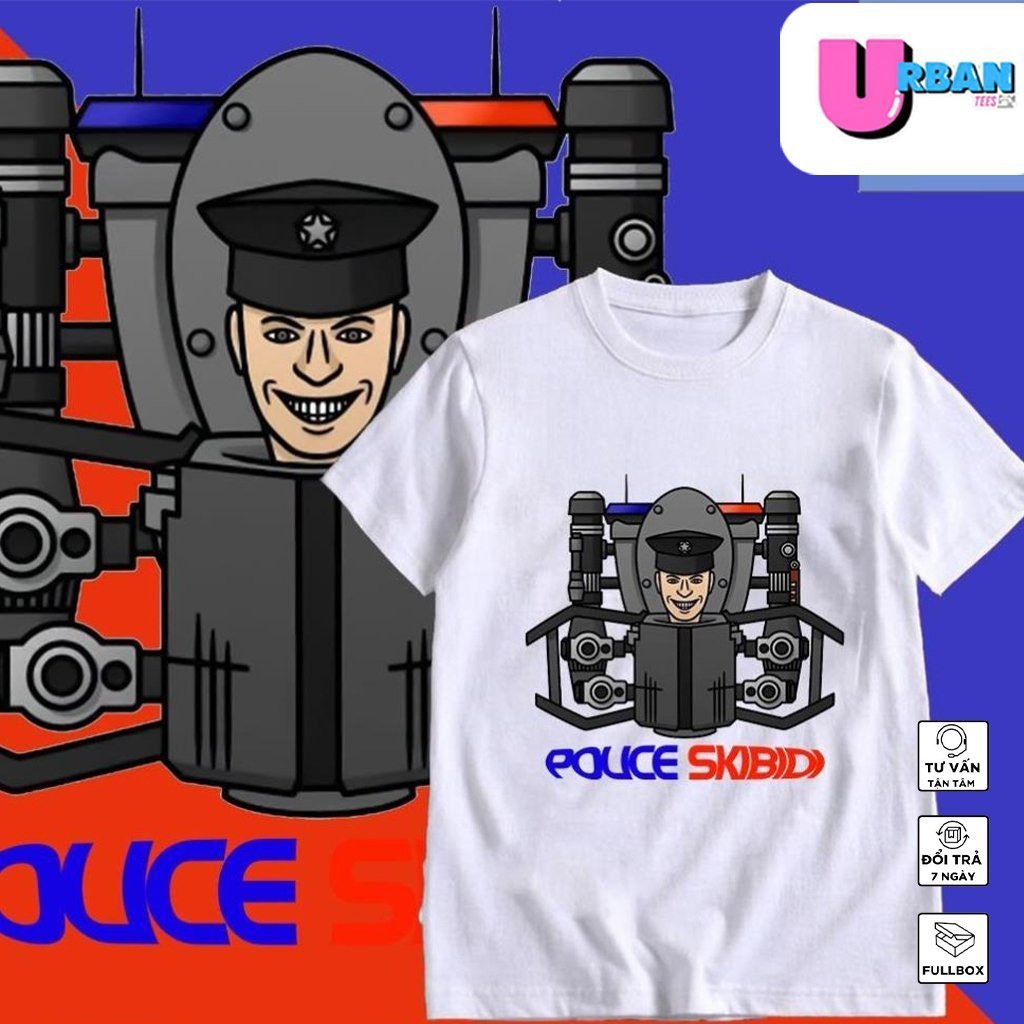 รุ่นเสื้อยืดที่มีภาพอัพเกรด Police Skibidi Toilet Monster Upgrade Skibidi Toilet สําหรับเด็ก สวยมาก