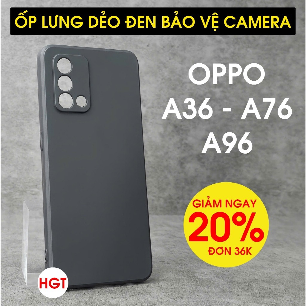 เคสป้องกันกล้องแบบยืดหยุ่นสีดํา Oppo A95 TPU คุณภาพสูง