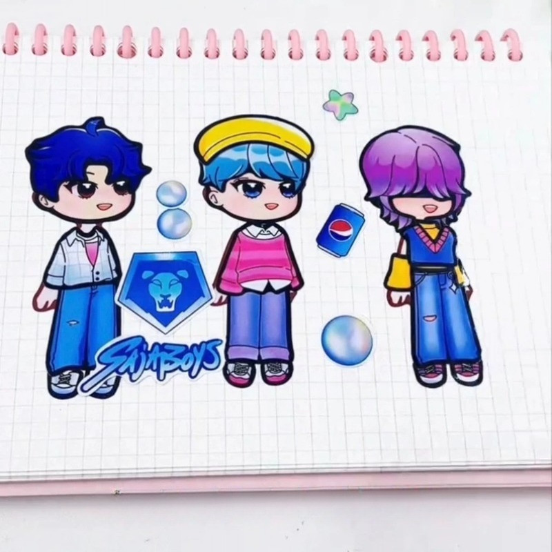 12 ชิ้น/เซ็ต KPop Demon Hunters สติกเกอร์เปลี่ยน Creative Handmade DIY ปริศนาของเล่น สำหรับของขวัญเด็ก น่ารัก - รูปที่ 4