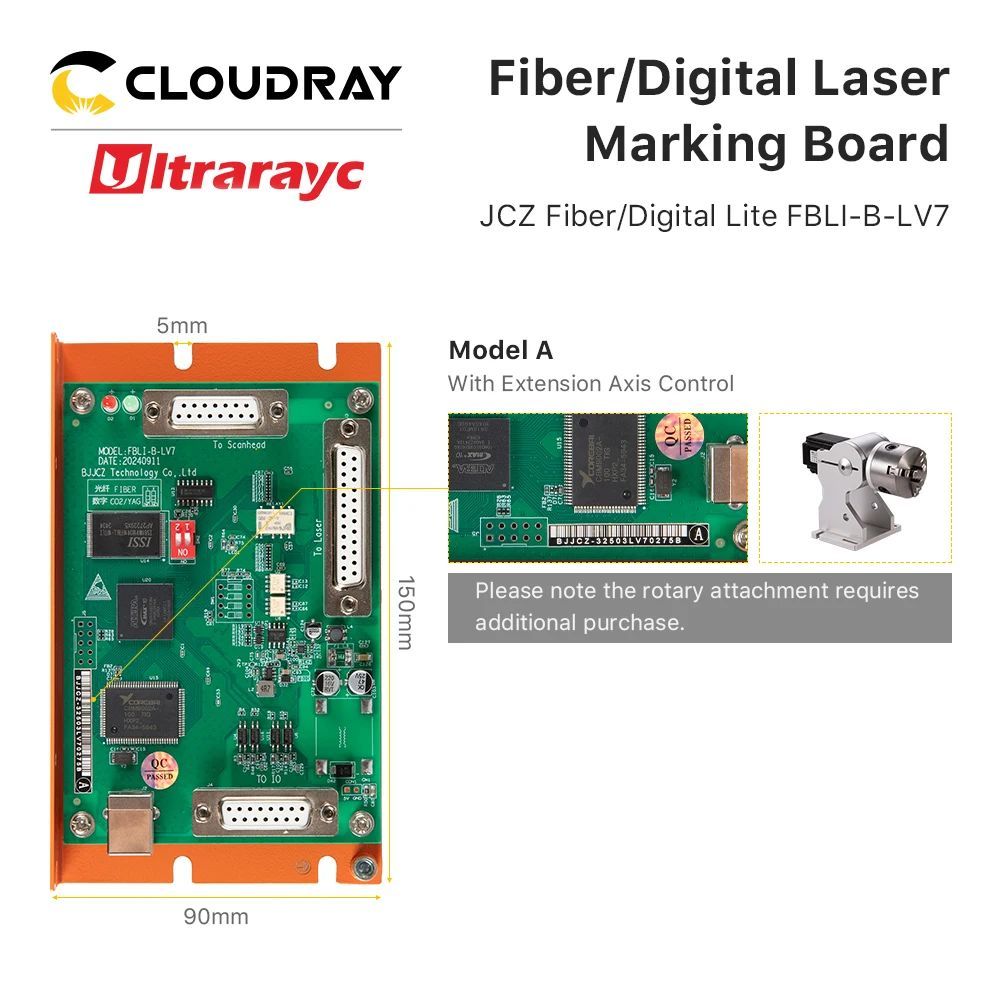 เลเซอร์เครื่องหมาย Board Original BJJCZ FBLI-B-LV7 Ezcad ซอฟต์แวร์สําหรับ Fiber Co2 UV YAG เลเซอร์ R
