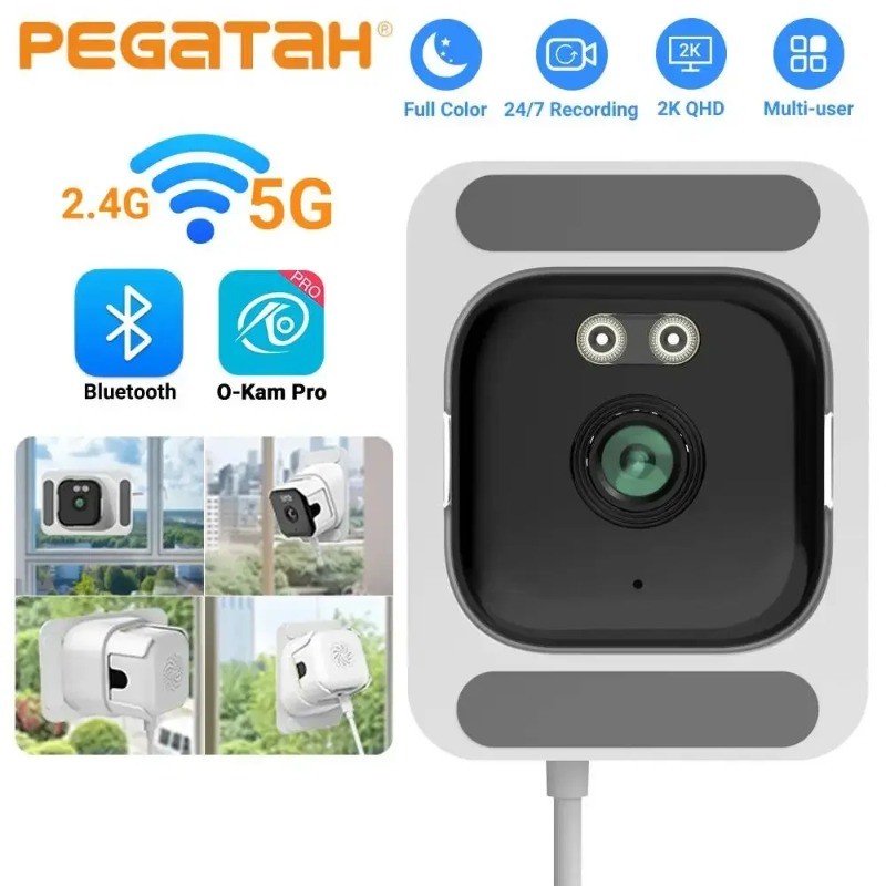 5MP 2K หน้าต่างกล้อง 5GHz WiFi กล้องในร่มสําหรับ Home Security สี Night Vision Motion Detection 24/7