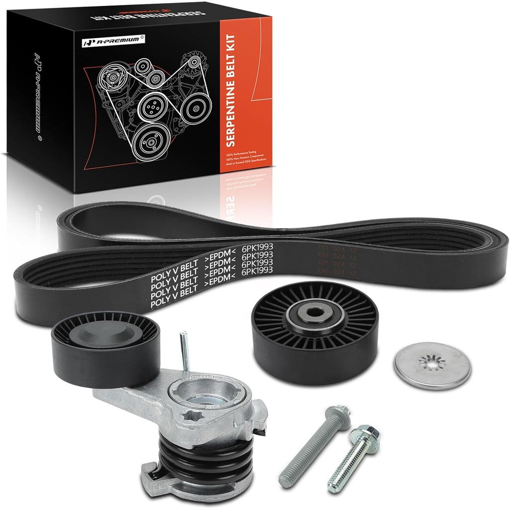 A-Premium Engine Serpentine Belt Drive Kit ใช้งานร่วมกับ BMW X5 2007-2010, X3, 128i, 323i, 325i, 325