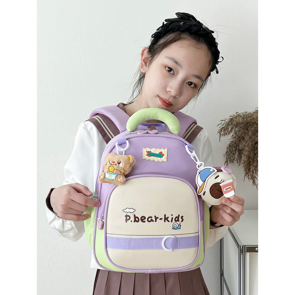 Simple Commuter Work Chanel Backpack Pastoral Style Travel Backpack สีทึบ All-Match Travel Backpack