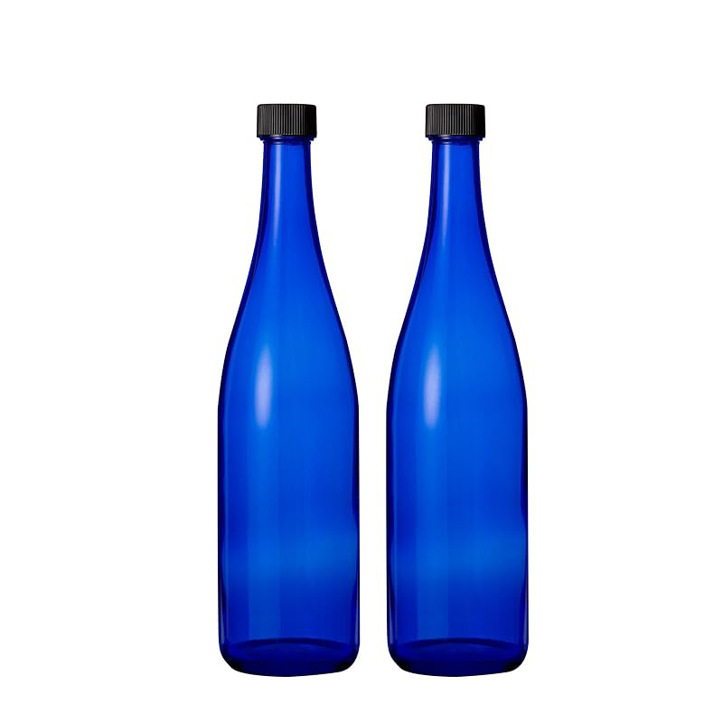 Two blue bottles, perfect for blue solar water, 720 ml.