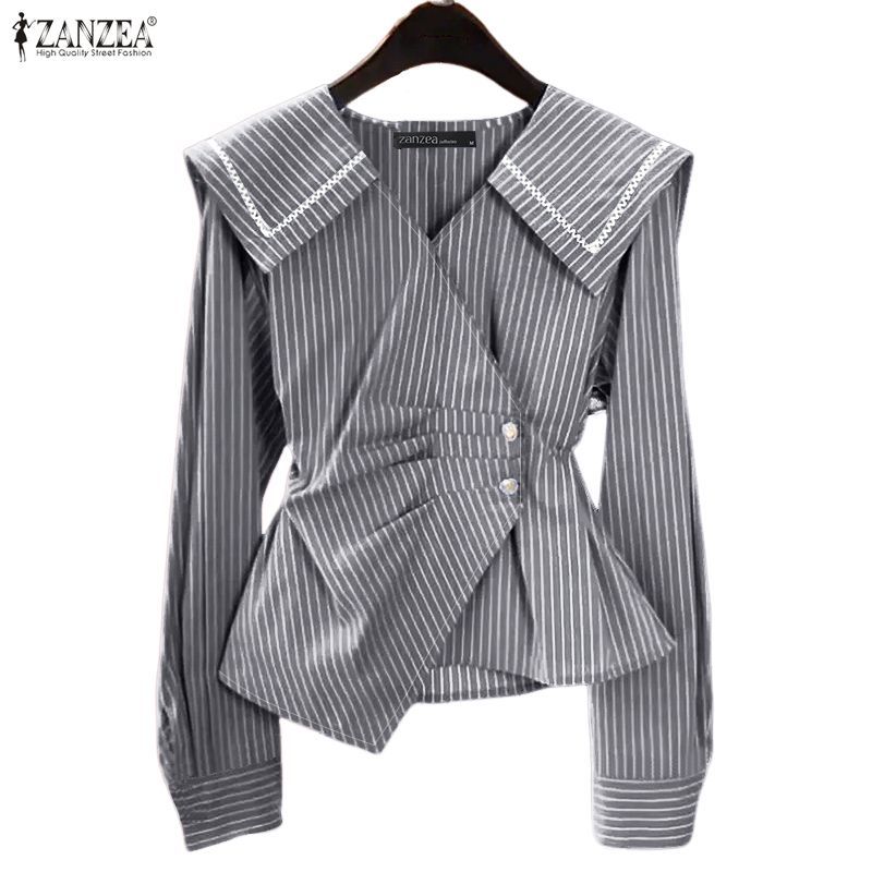 ZANZEA ซานเซีย สเวตเตอร์ผู้หญิง สไตล์เกาหลี แขนยาว กะทัดรัด ลายปักมือ