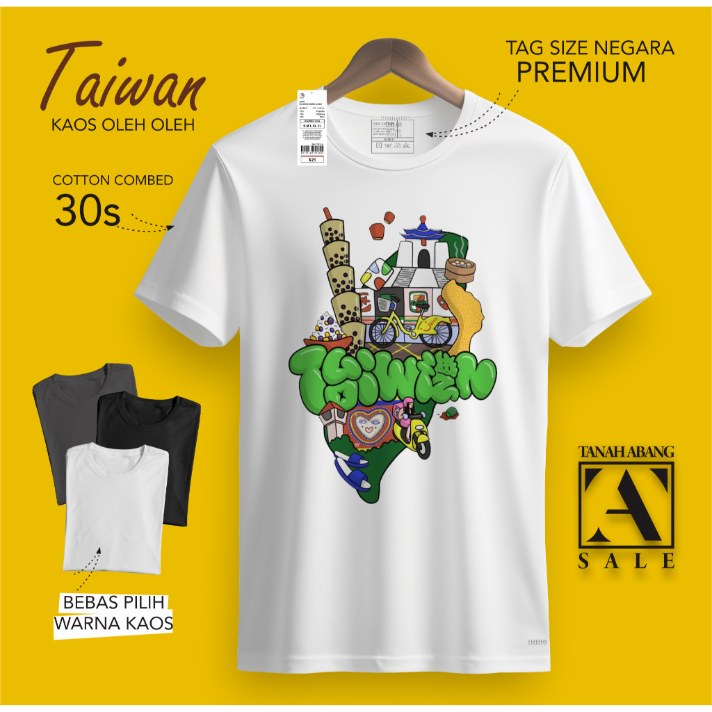 เสื้อยืดโดย TAIWAN TAOYUAN USING A STATE TAGSAL COTTON 30S ของขวัญพรีเมี่ยม SOUVENIR