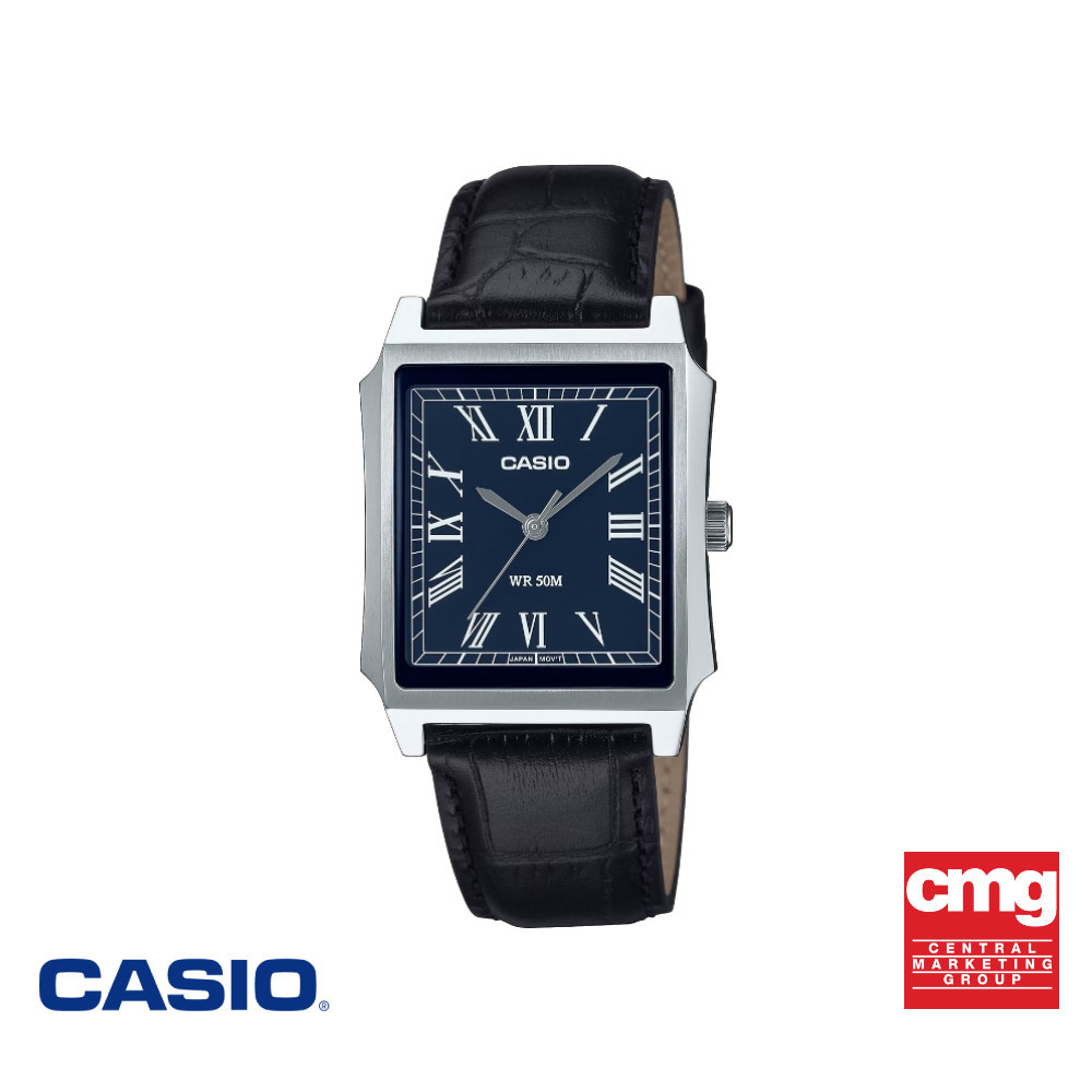 CASIO นาฬิกาข้อมือ CASIO รุ่น MTP-B190L-2BVDF สายหนังแท้ สีกรม