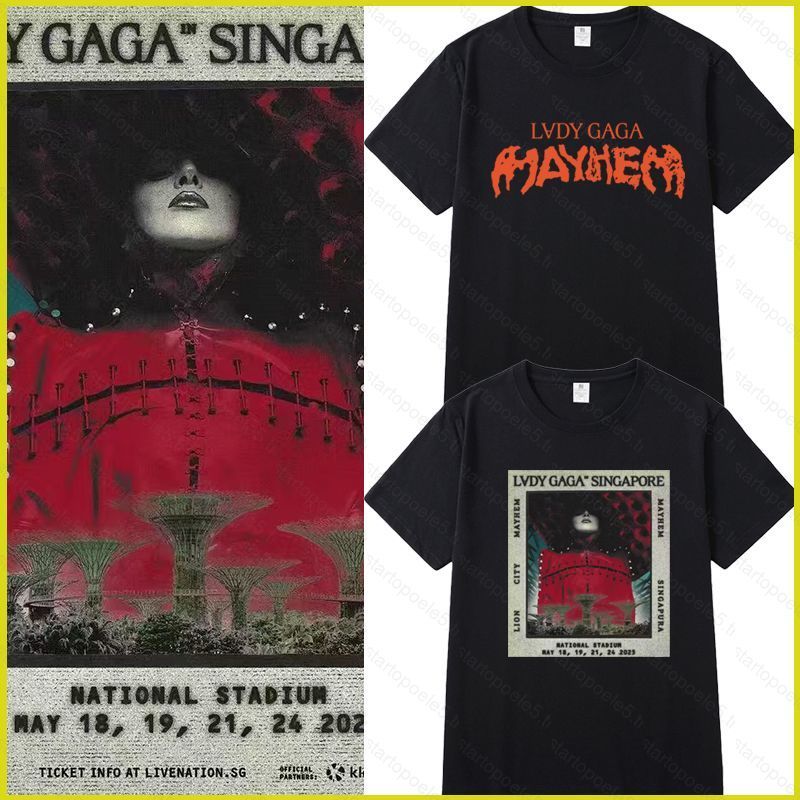 เสื้อยืดแขนสั้น Lady Gaga Mayhem World Tour 2025