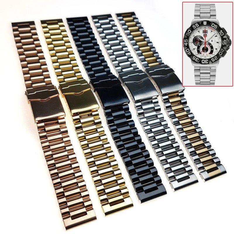 TAG HEUER Original-สําหรับTAG heuer F1 สแตนเลสผู้ชาย WatchBand 20 M 22 มม.สายรัดข้อมือสายนาฬิกาแบนล็