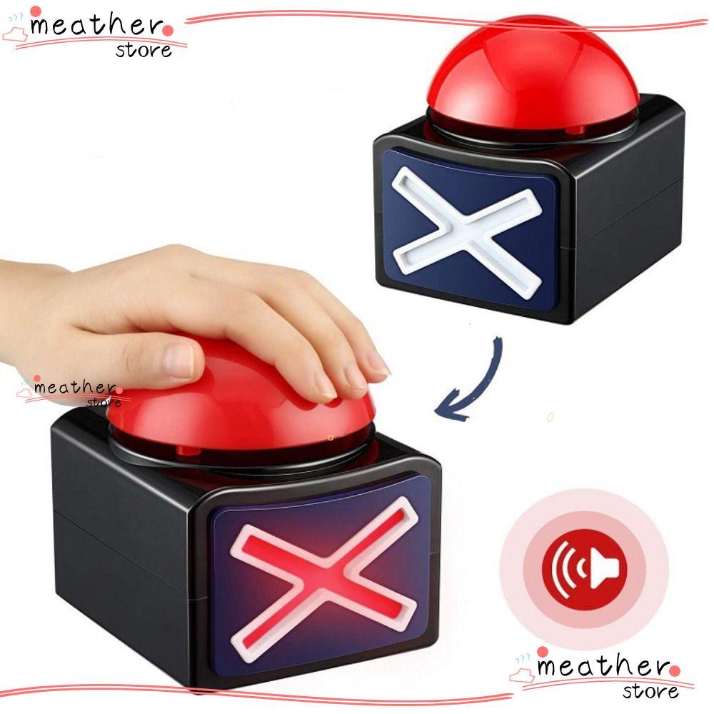 MEATHERSTORE Red Game Buzzer, ABS Trivia Quiz Game คําตอบ Buzzer ทนทานพร้อมเสียงแสงเสียงของเล่น Tale