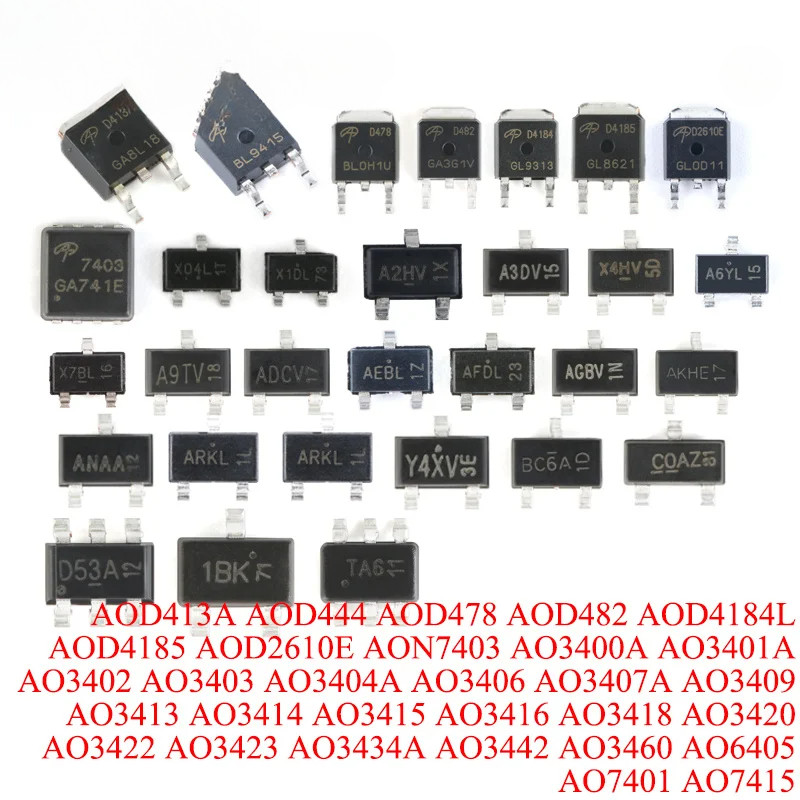 1-20pcs AOD413A AOD444 AOD478 AOD482 AOD4184L AOD4185 AOD2610E ATO7403 AO3400A AO3402 AO3404A ชิป AO