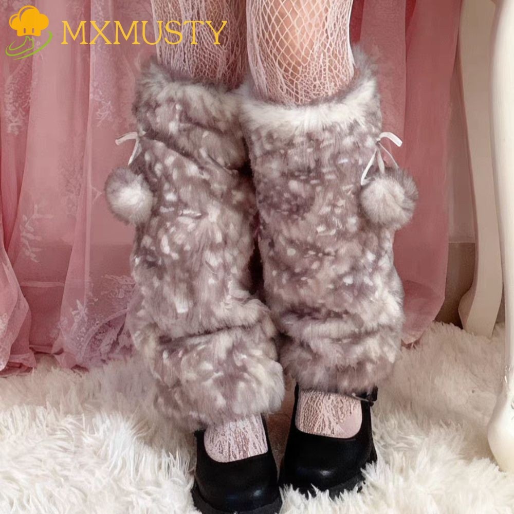 Mxmusty Cute Polka Dot Fluffy Warm Foot Mat Retro 2000s Style Soft Material