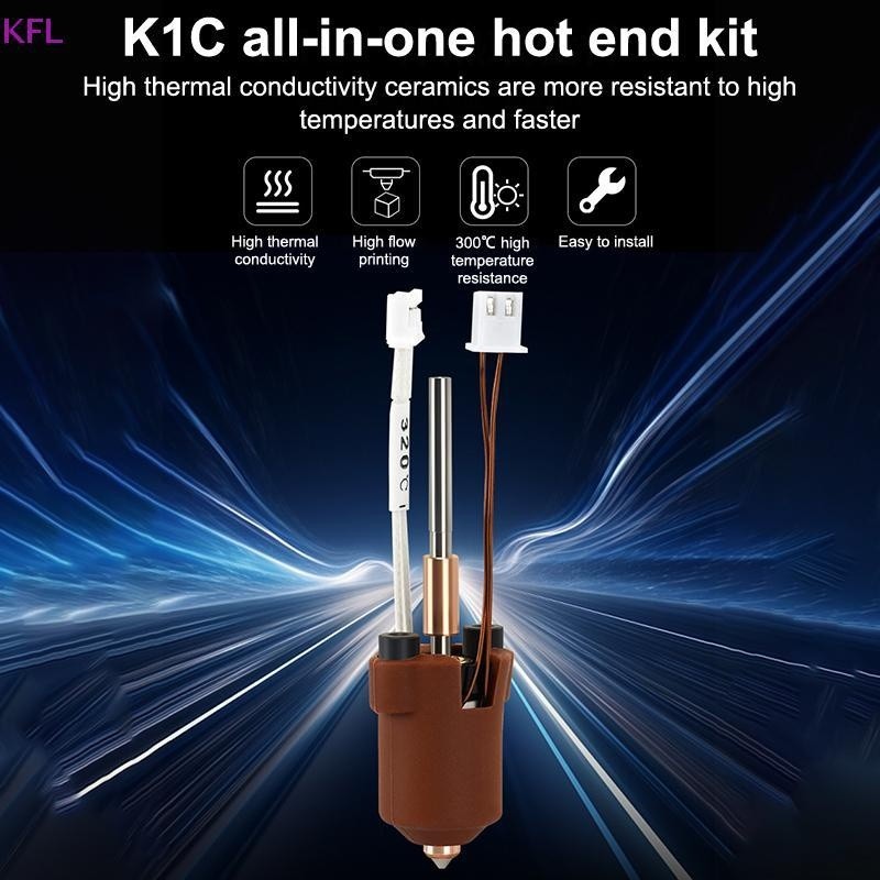 (KFL) For Creality K1C K1 Max Hotend Ceramic Heater Heat Break Resistance Block Hotend 3D Printer Pa