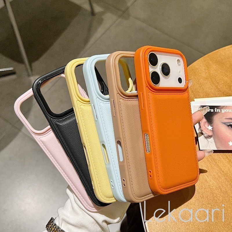 ซิลิโคนกลับสําหรับ iPhone Air 17 16 15 14 Pro Max Plus สีลูกกวาด Solid โทรศัพท์ป้องกัน Anti-Slip รูปแบบหนังฝาครอบ