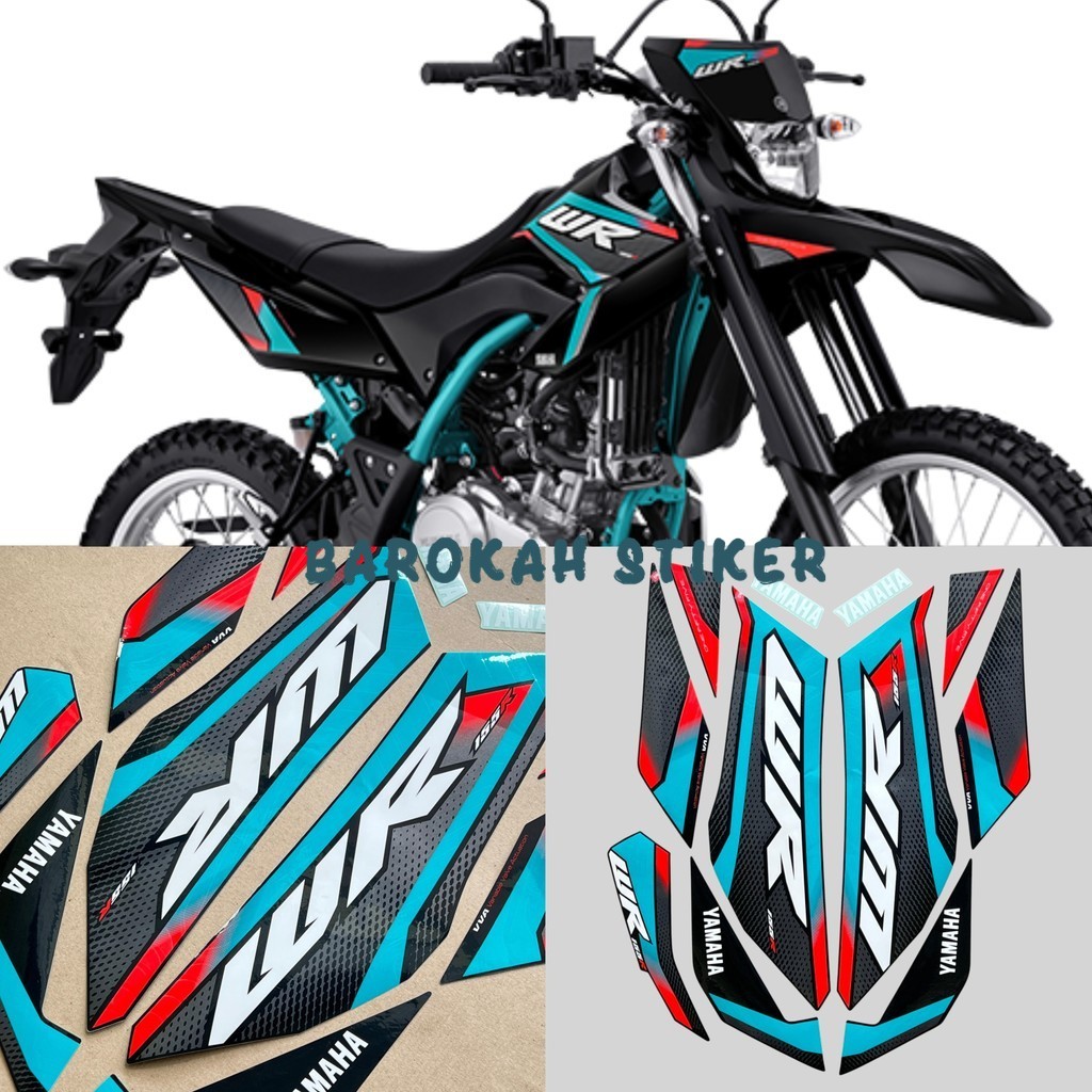 MERAH Yamaha WR 155R 155 R 2025 สติ๊กเกอร์แถบสีแดงเทอร์ควอยซ์สีดํา Fullset รายชื่อตัวถังมาตรฐานรถจัก
