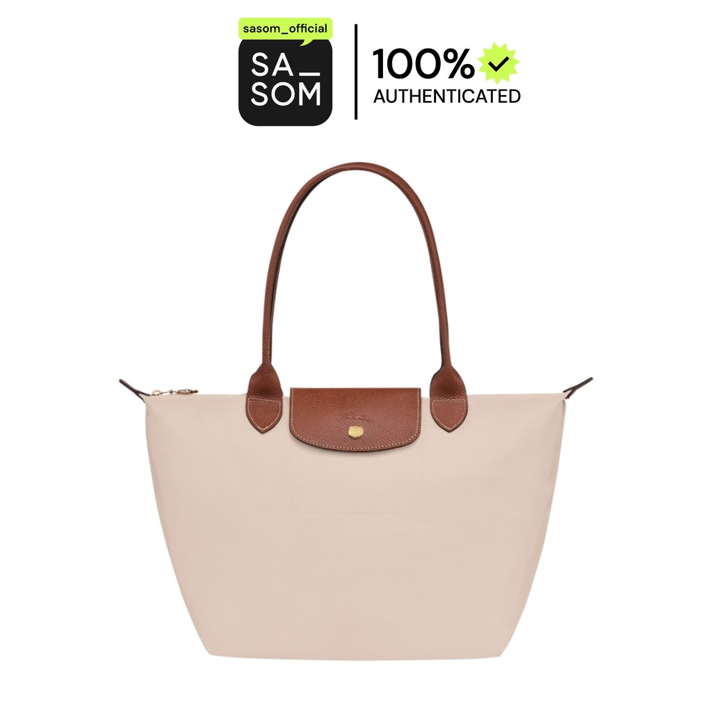 Longchamp Le Pliage Original Tote Bag M In Recycled Canvas With Gold Hardware Paper | ของแท้ ตรวจสอบ