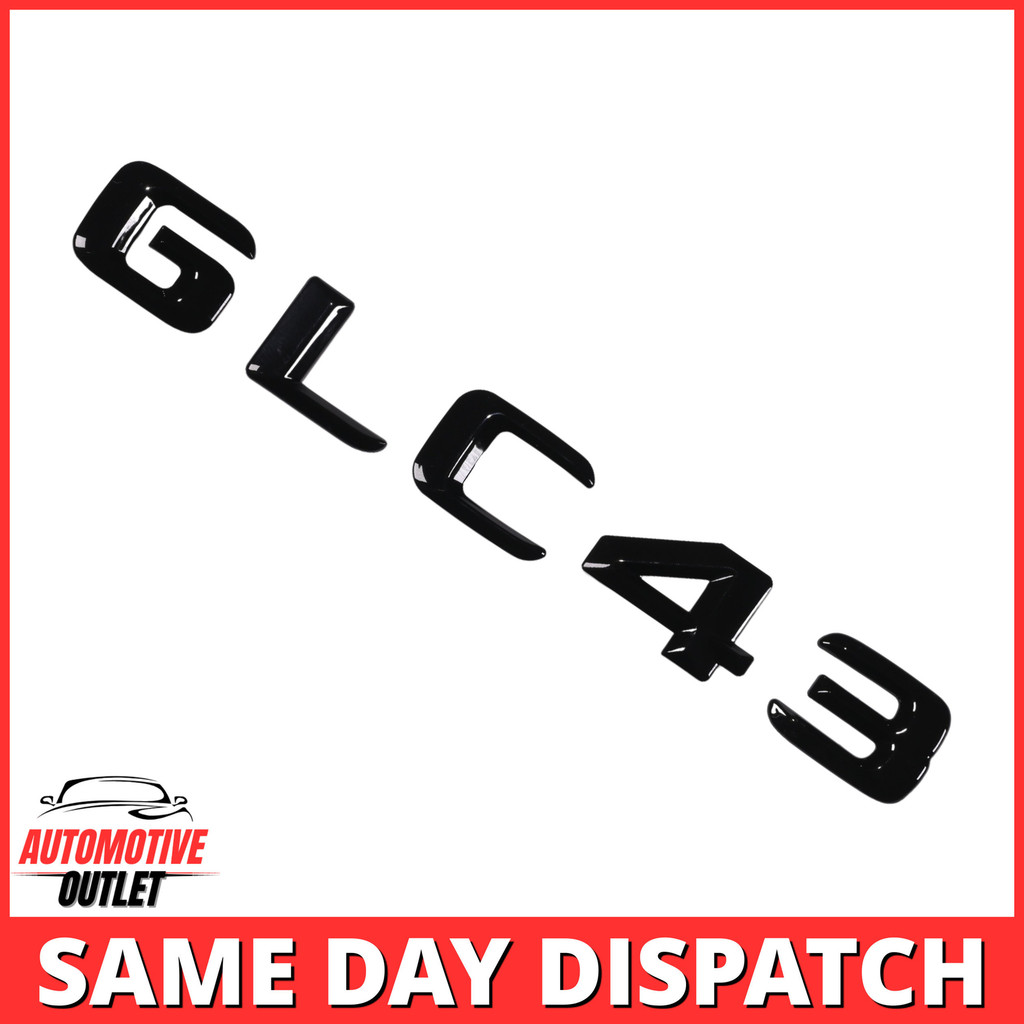 GLC43 LETTERING REAR BOOT LID TRUNK BADGE EMBLEM สําหรับ MERCEDES BENZ, GLOSS BLACK