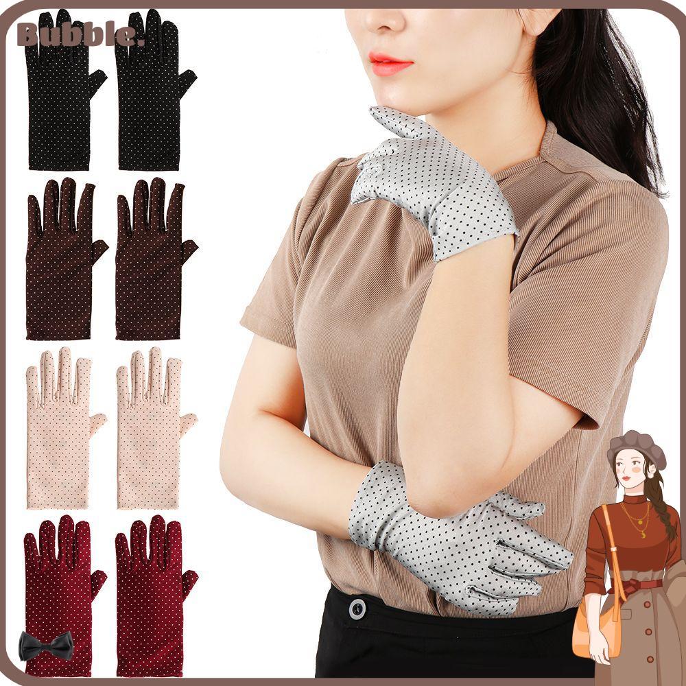 BUBBLE Dot Gloves Lady Girl Elastic Soft Full Finger Mittens