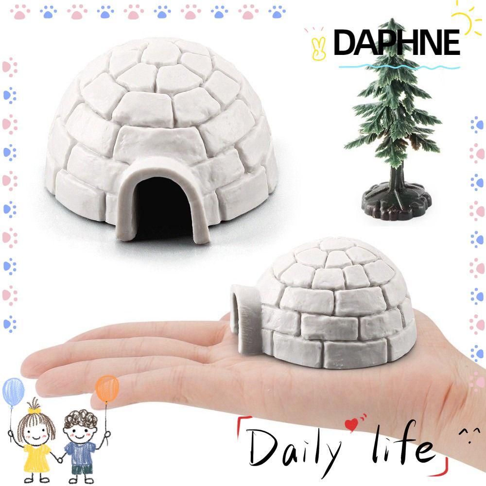 DAPHNE Iglous รุ่น, สมจริง Arctic ตัวเลขของเล่นต้นคริสต์มาส Figurines ชุด, เครื่องประดับ North Pole Bear Mini Polar Animal Shelter