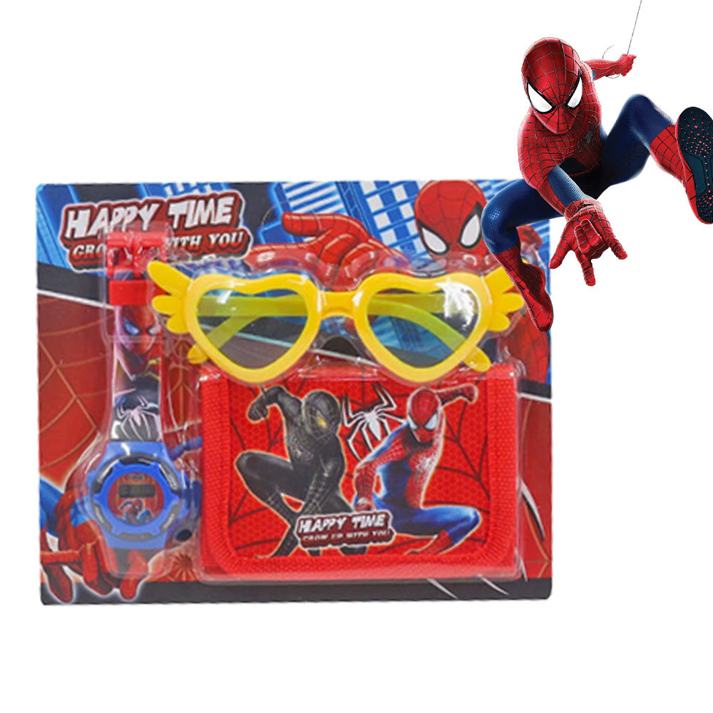 Kid's Watch Spiderman Watch Wallet Set Children's Cartoon Anime The Avengers Toy Watches Coin Purse