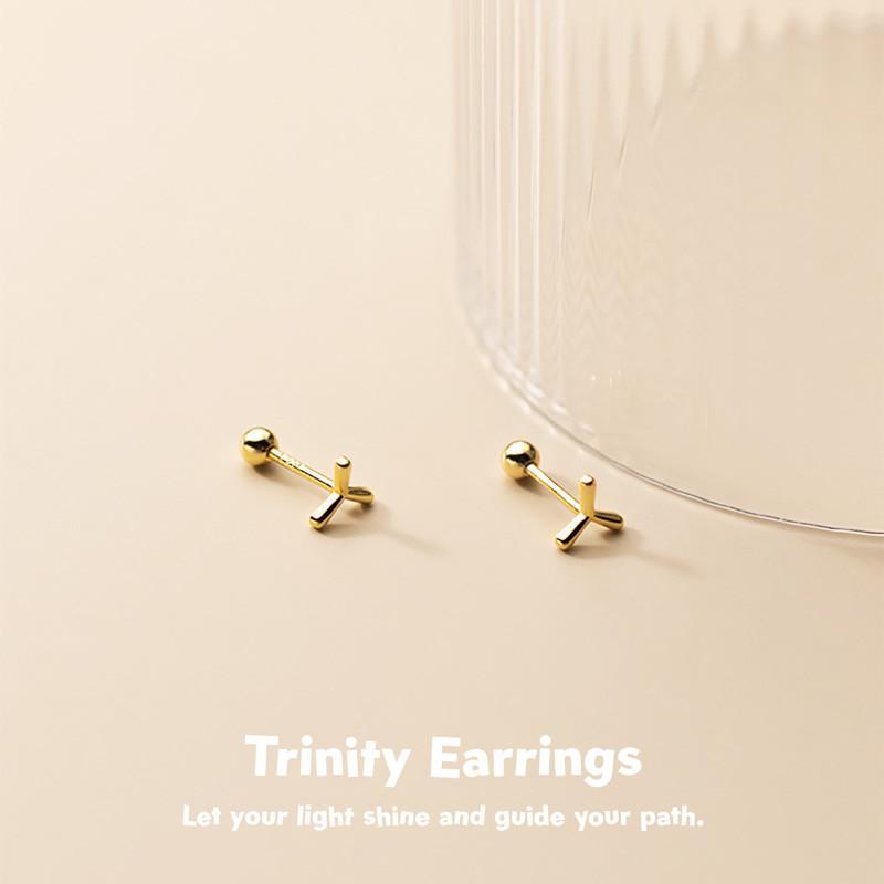 Trinity Earrings ต่างหูเงินแท้ S925 [MERCELO]