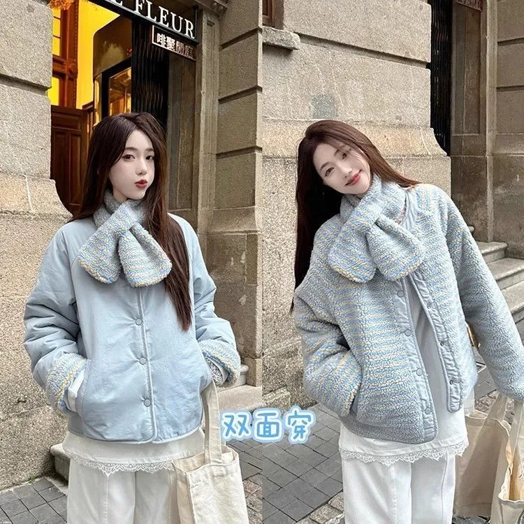 เสื้อโค้ทผู้หญิงสไตล์เกาหลี ทรงบาง สั้น คอลำลอง ดีไซน์ใหม่ ใส่สบาย