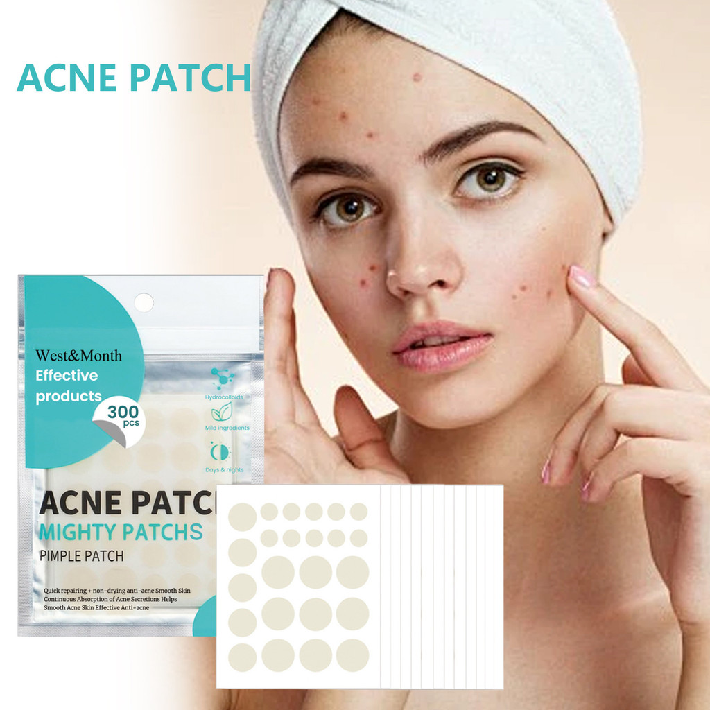 แผ่นแปะสิว bk แผ่นแปะสิว West & Month Acne Patch สิวสิวทําความสะอาดรูขุมขนที่มองไม่เห็น Breathable ก