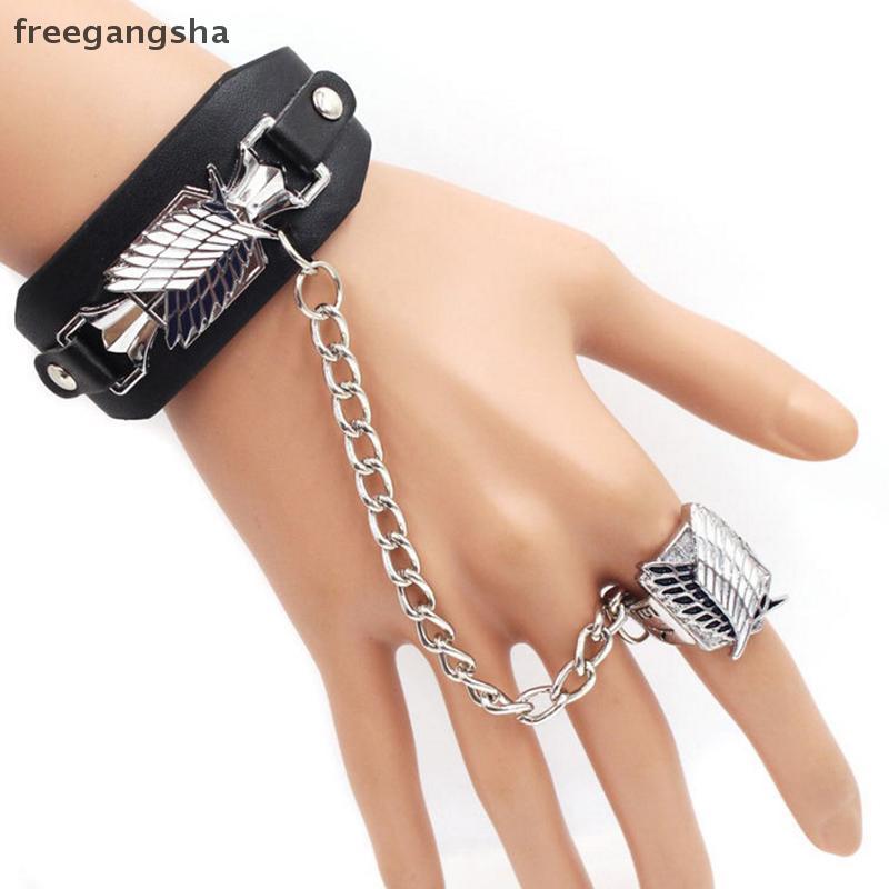 [FREG] Amine ATTACK ON TITAN คอสเพลย์ Props สร้อยข้อมือ + แหวนนิ้ว แฟนคอลเลกชัน FDH