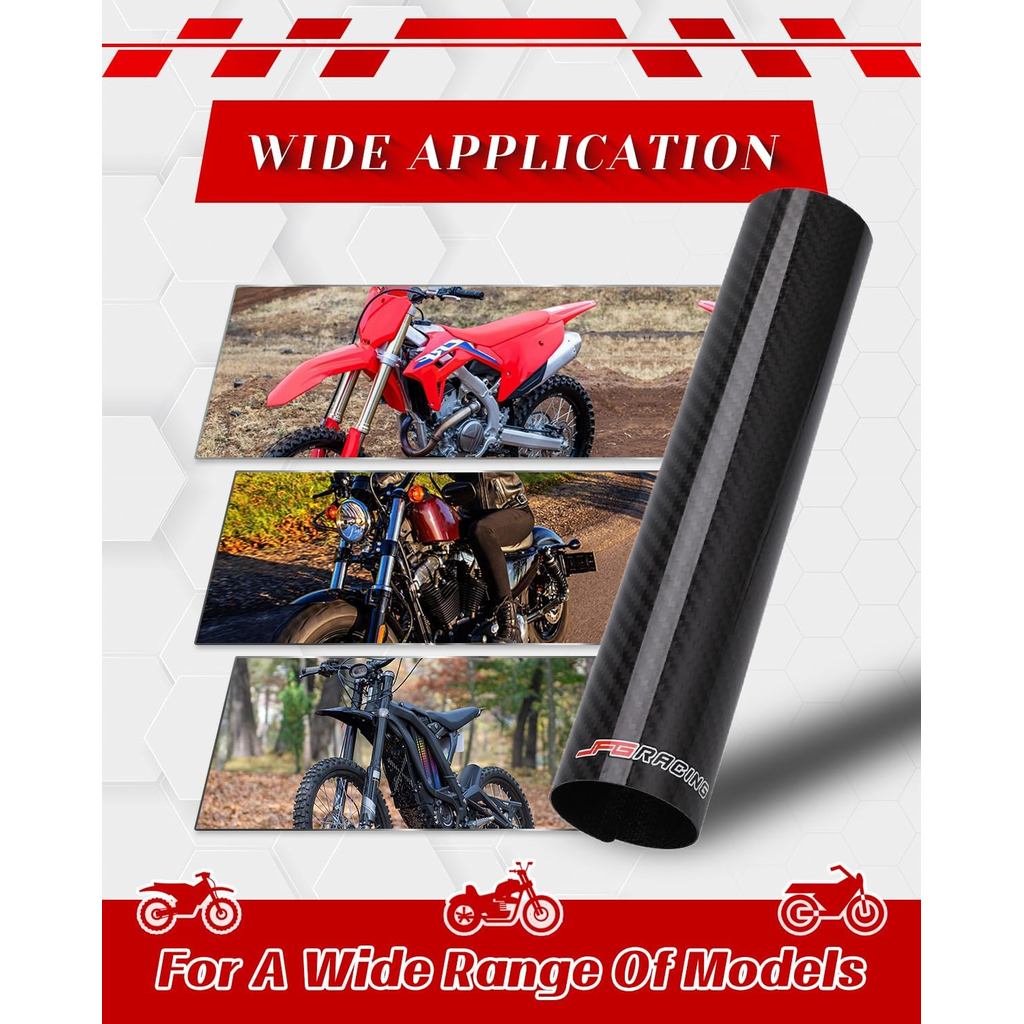 JFG RACING Motorcycle Carbon Fiber Fork Wrap Boots Gator Guard Protector Front Shock Covers Gaiters 