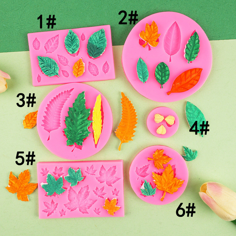 Maple Leaf Fondant แม่พิมพ์ซิลิโคน diy Baking Maple Leaf Leaf Leaf เค้กตกแต่ง Clay ช็อกโกแลตแม่พิมพ์