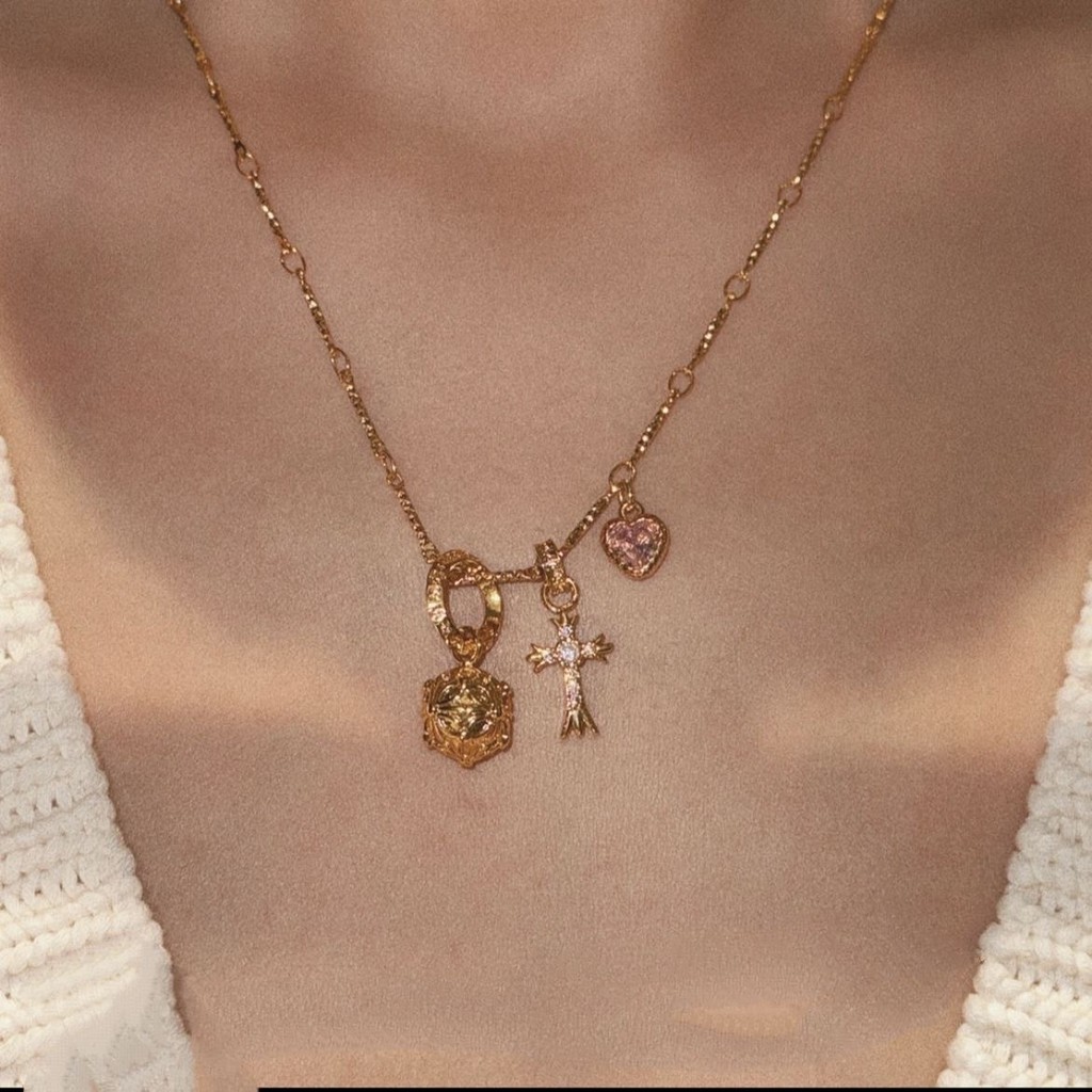 สร้อยคออีกาชุบทองแท้ 18K สีคงทน HCF8