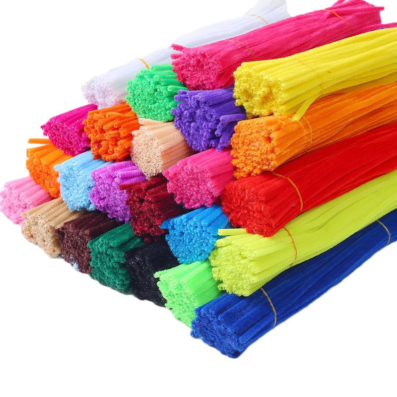100pcs Chenille Stem Pipe Kid DIY Creative Toys Chenille Sticks Cleaners Kindergarten Educational Ha