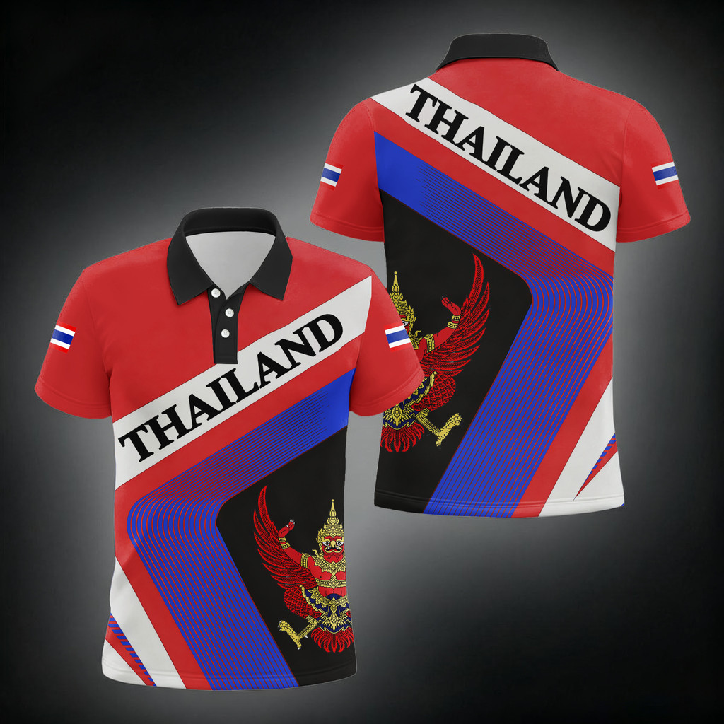 เสื้อโปโลพญาครุฑไทย สำหรับทั้งชายและหญิง ระบายอากาศได้แห้งเร็ว